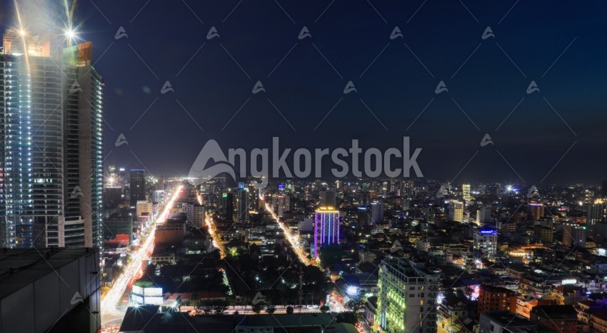 Phnom Penh Overview at Night time