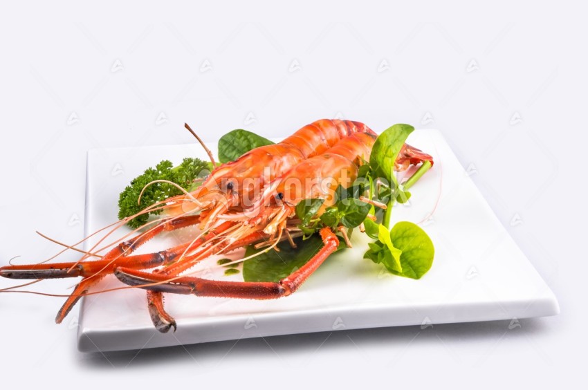 Two lobster grilled on dish