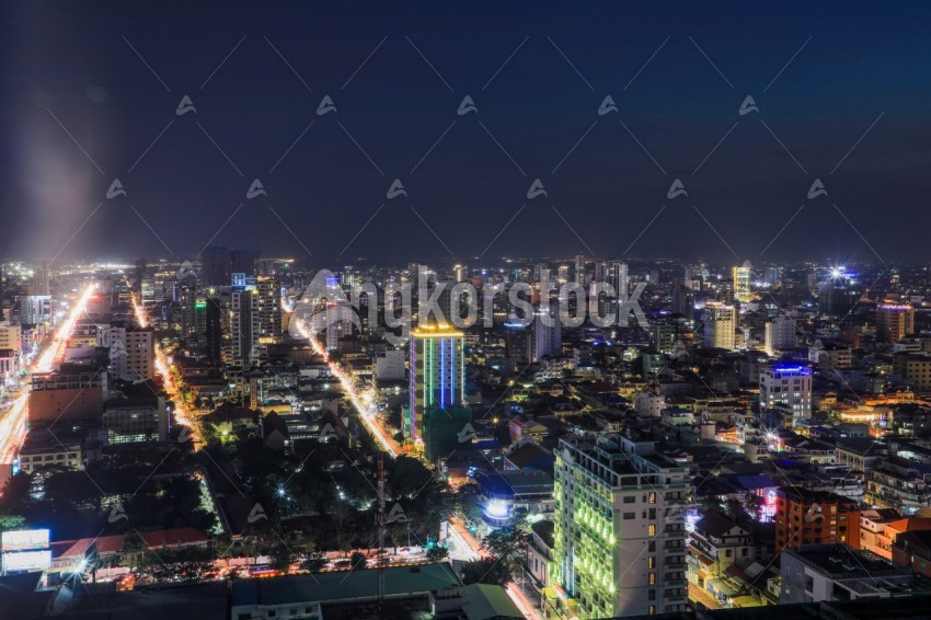 Phnom Penh Overview at Nighttime