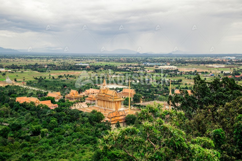 Khmer Pagoda front overview - វត្តខ្មែរ