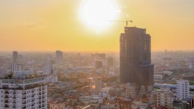 Phnom Penh Sunset overview from tower