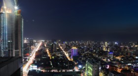 Phnom Penh Overview at Night time