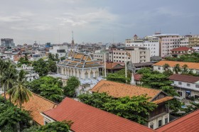 Cambodia Pagoda Top View