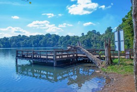 Yakloum Lake wooden stage at ratakiri​ - ទម្រក្តាឈើនៅបឹងយក្សឡោម